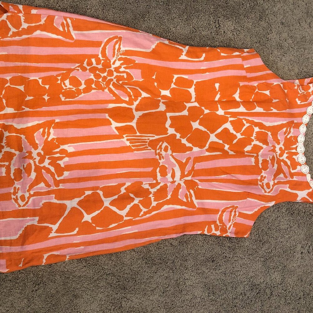 Lilly Pulitzer Target Dress Womens Size 16 Orange/Pink Giraffe Print